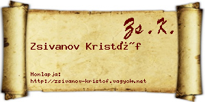 Zsivanov Kristóf névjegykártya