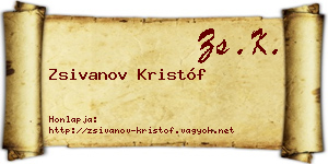 Zsivanov Kristóf névjegykártya